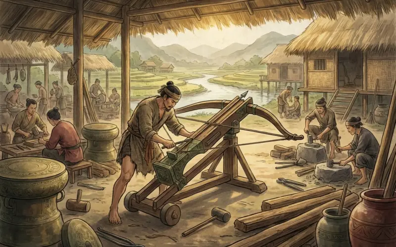 Cao Lỗ chế tạo nỏ thần (liên châu)